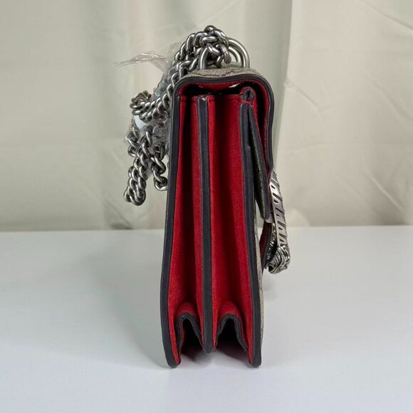 Gucci GG Logo Supreme Medium Dionysus Shoulder Bag with Red Interior - Picture 4 of 8